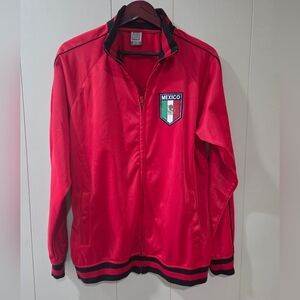 Rhinox Mexico Soccer Red Full Zip Track Jacket Mens Large